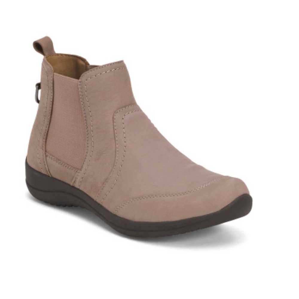 Earth Womens Size 11 W Wide Faine Tan Leather Pull On Ankle Boots Booties NIB